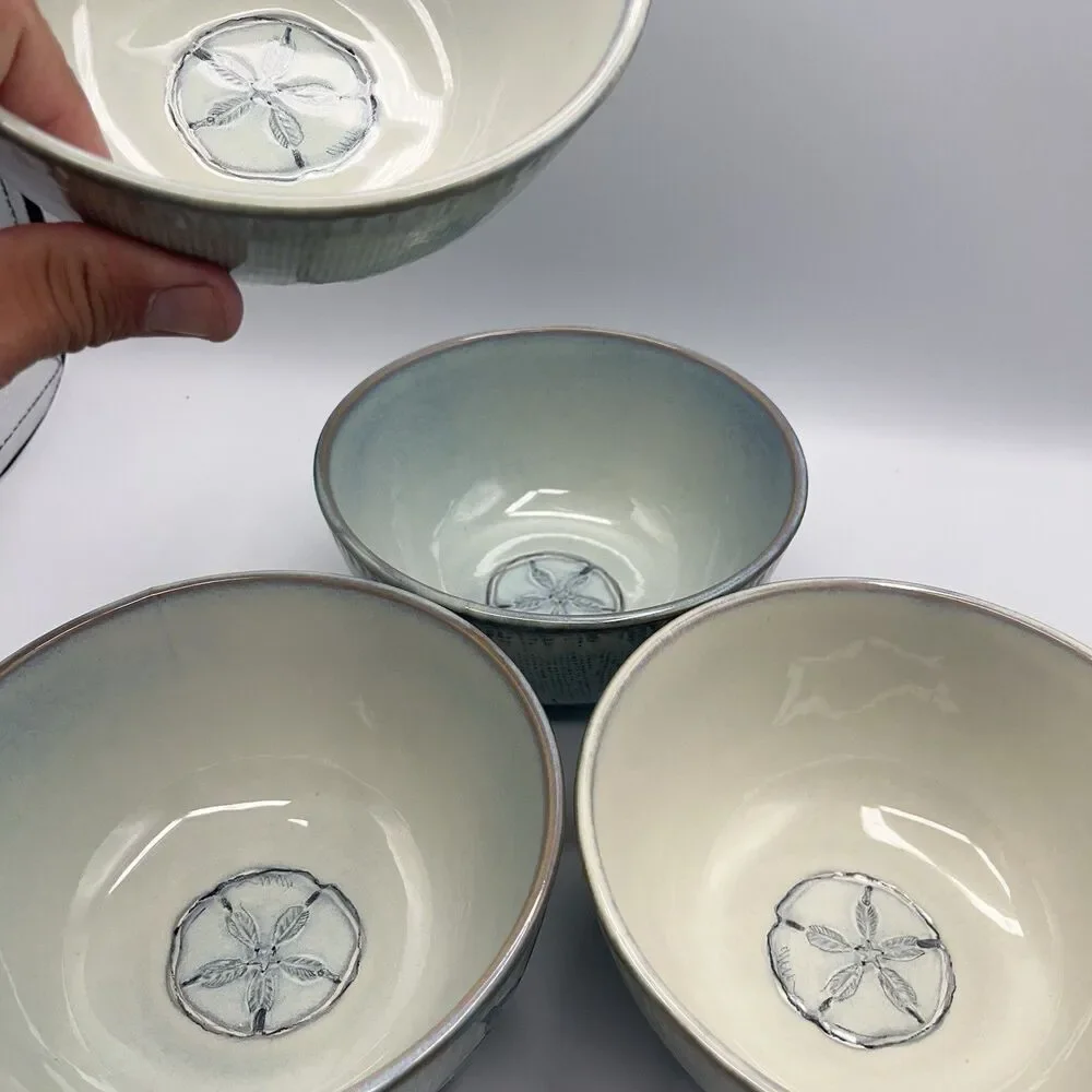 Cracker Barrel Sand Dollar Bowls Susan Winget - Set Of 4